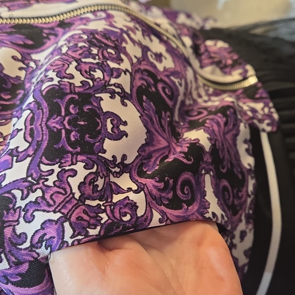 Nwot 14/16 Ashley Stewart Purple and White Bomber Jacket - Picture 11 of 17